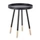 preview thumbnail 14 of 30, Marcella Paint-Dipped Round Tray-Top Side Table by iNSPIRE Q Modern Black
