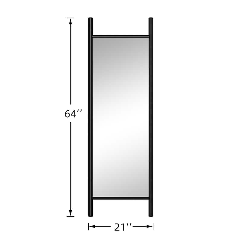 Wooden Frame Ladder-Style Wall Mirror - 64*21