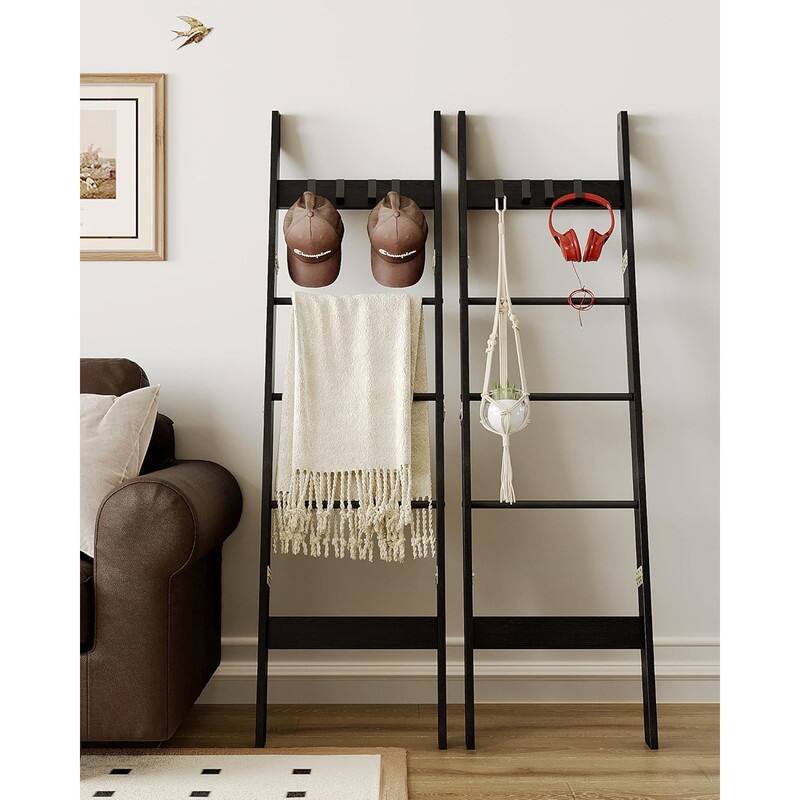 Blanket Ladder for Living Room, Decorative Quilt Rack - 5 Tier