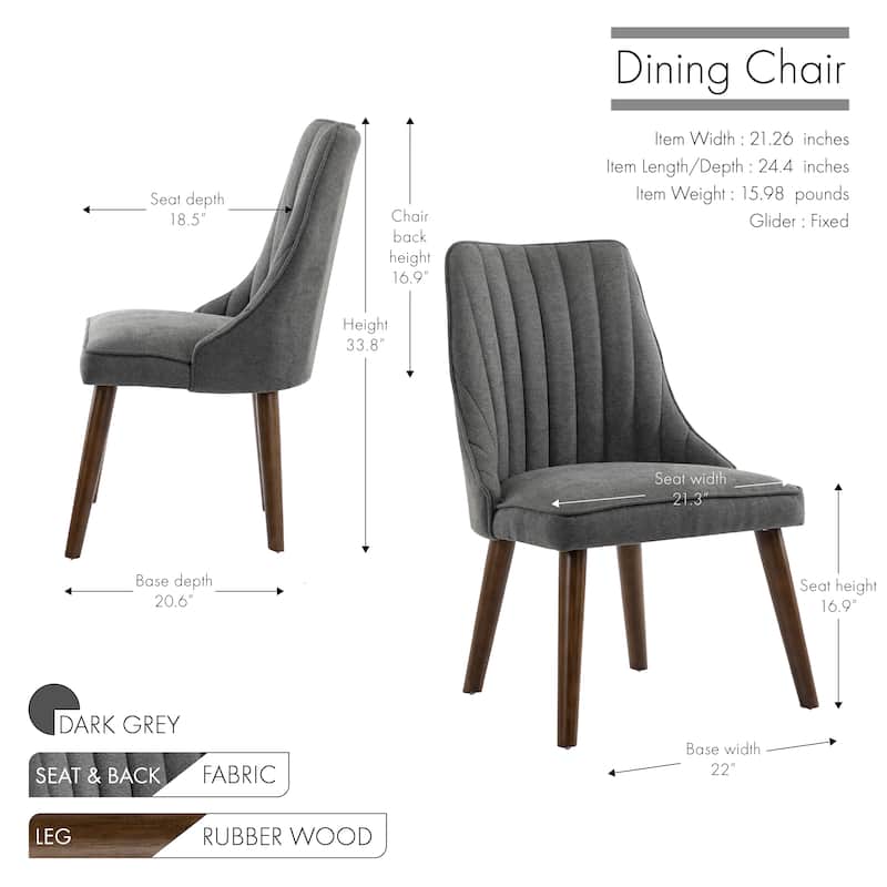 Porthos Home Hayes Polyester/ Rubberwood Dining Chairs (Set of 2)