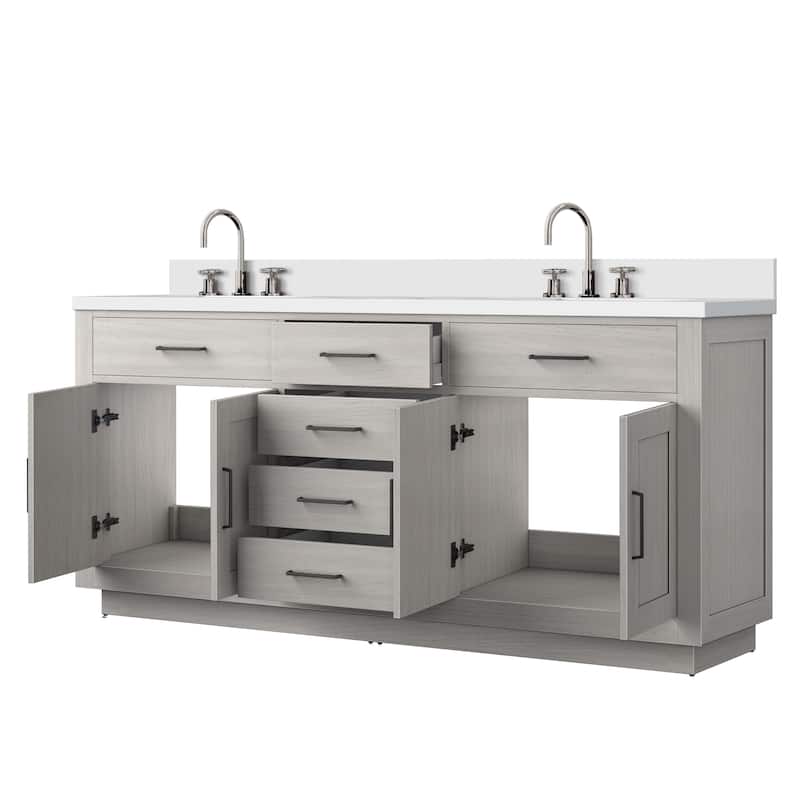 Abbey Bath Vanity with Quartz Top, Sink and Faucet
