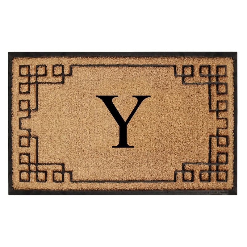A1HC Natural Coir & Rubber Door Mat, Heavy Duty, Dirt Trapping, Long-Lasting Entrance Doormats,Thick & Durable Outdoor Entry Mat - 24" X 39" - Y