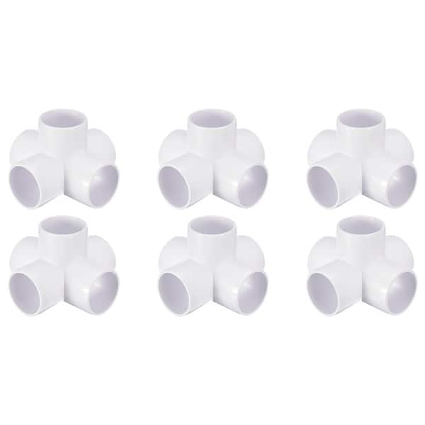 6Pack 5 Way PVC Elbow Fittings, 1/2 Inch PVC Pipe Fitting Connectors ...