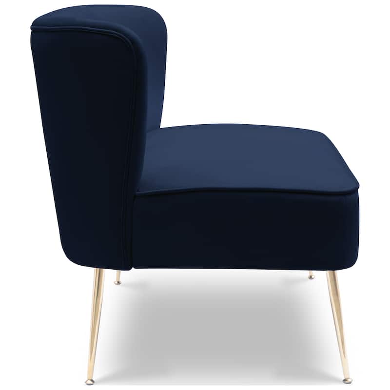 Farrah Upholstered Velvet Polyester Living Room Set With 25 inch Accent Chairs (3-Piece)