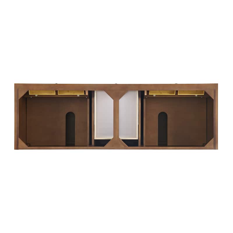 James Martin Vanities Lorelai 72"Double Vanity, Mid-Century Walnut