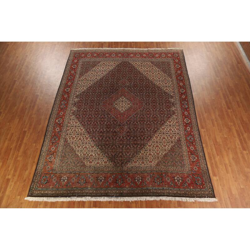 Vegetable Dye Tabriz Persian Vintage Rug Handmade Wool Carpet - 9'11" x 13'1"