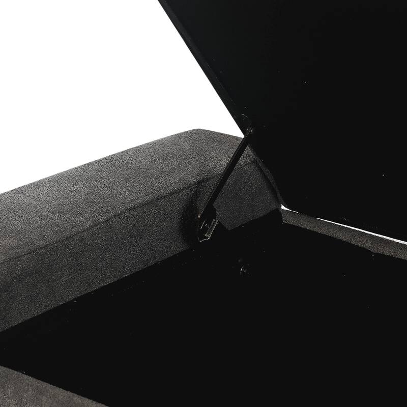 Adeco Rectangle Storage Ottoman Bench for Living Room, Bedroom