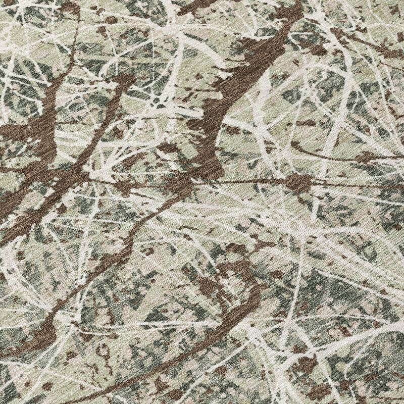 Machine Washable Indoor/ Outdoor Modern Splatter Chantille Rug