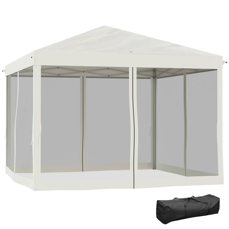 Outsunny 10' x 10' Pop Up Canopy Tent,Instant Gazebo,with Carry Bag