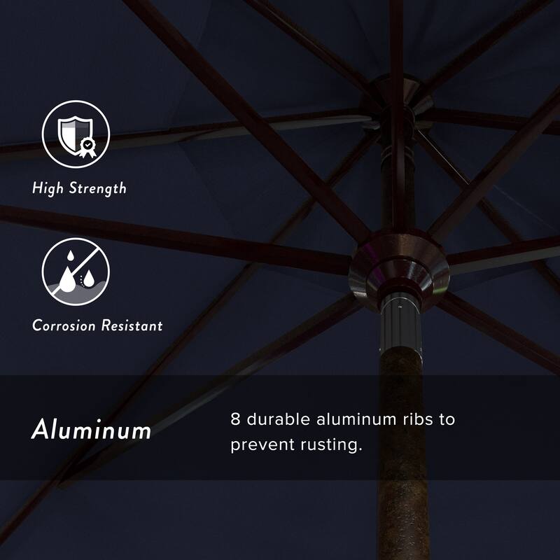 California Umbrella 11' Round Aluminum Crank Open Auto Tlit Patio Umbrella, Bronze Finish, Double Wind Vent.