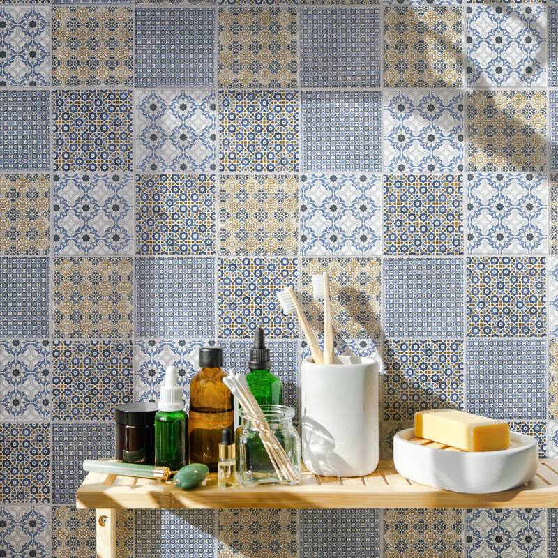 Merola Tile Classico 4" Square Mix 11-5/8" x 11-5/8" Porcelain Mosaic Floor and Wall Tile