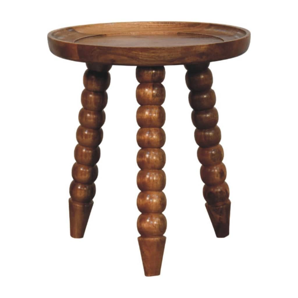 Artisan Furniture Solid Wood Spindle Tray Side Table , Brown