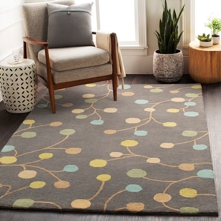 Shop Hand Tufted Gum Drop Floral Round Wool Area Rug On Sale