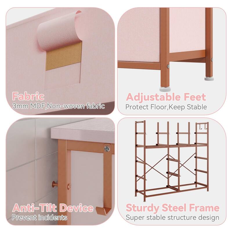 12 Drawer Dresser for Bedroom,Tall Fabric Dresser with Side Pockets and Hooks