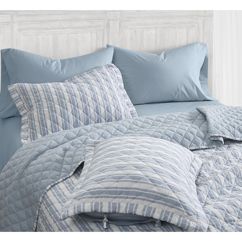 The Farmhouse by Rachel Ashwell Wide Ticking Stripe 3 Piece Quilt Set