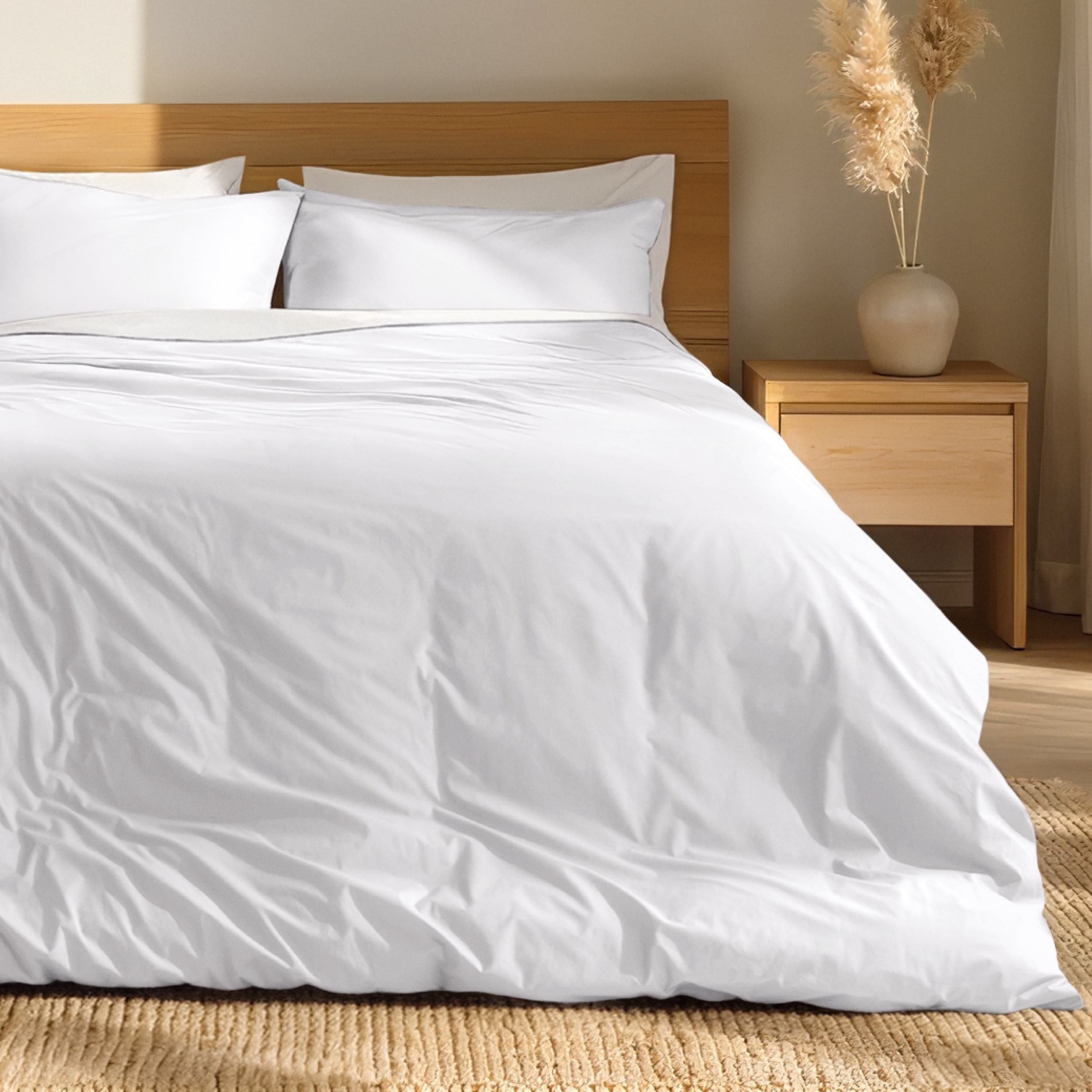 Bare Home Organic Cotton Percale Duvet Cover Set