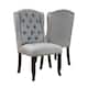 Furniture of America Tays Rustic Linen Dining Chairs (Set of 2)