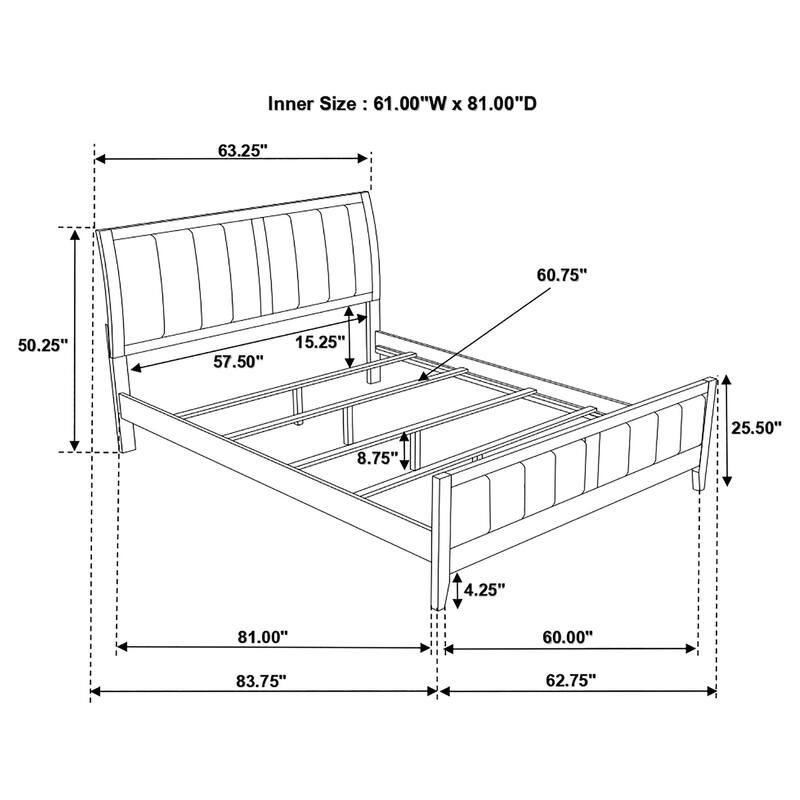 Carlton Contemporary Wood Panel Bed Cappuccino