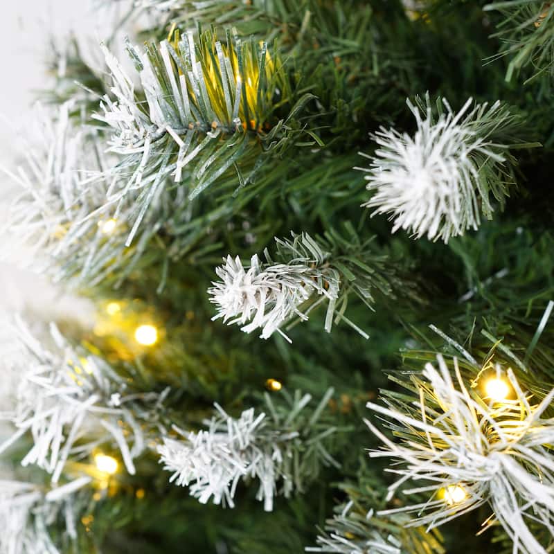 Artificial Christmas 3-Piece Set Wreath and Set of 2 Entrance Trees X-mas with LED Lights Easy Assembly