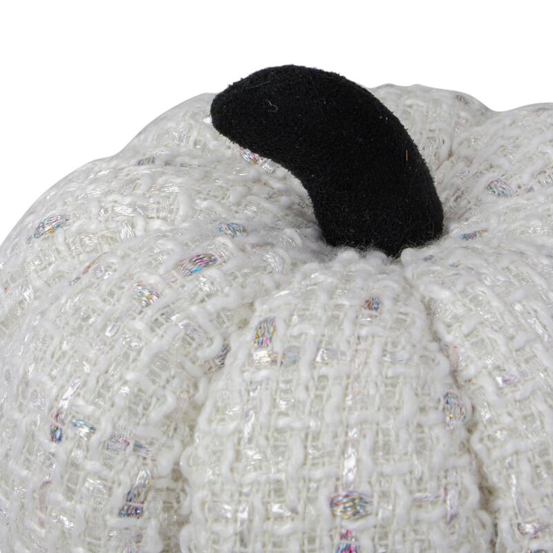 Knitted Fall Harvest Pumpkin - 7" - Ivory