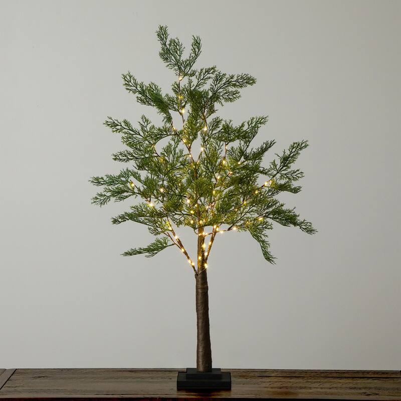 Pre-Lit Cypress Artificial Tree - 3' - Warm White LED Lights