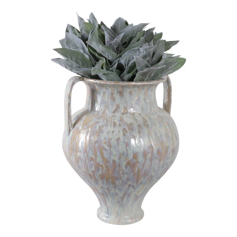Stoneware Decorative Vase with Sculptural Twisted Design Home Decor