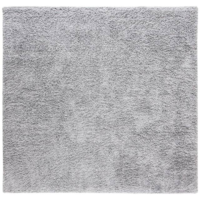 SAFAVIEH August Shag Veroana Solid 1.5-inch Thick Rug - 4' Square - Silver