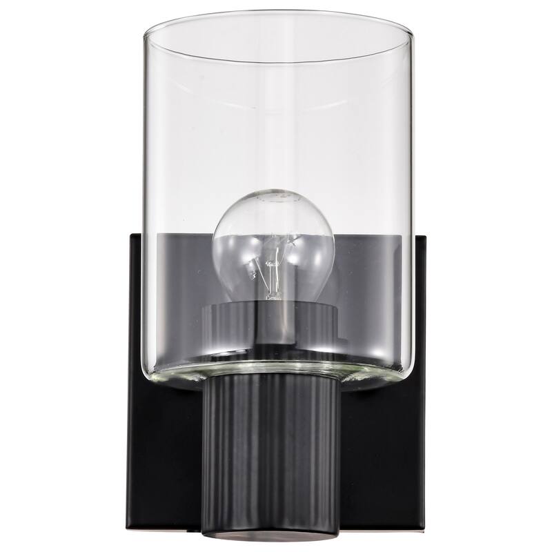 Clarksville 1 Light Vanity Matte Black with Clear Glass