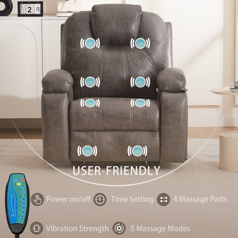 Oversized Power Lift Recliner Chair with Silent Motor & Massage