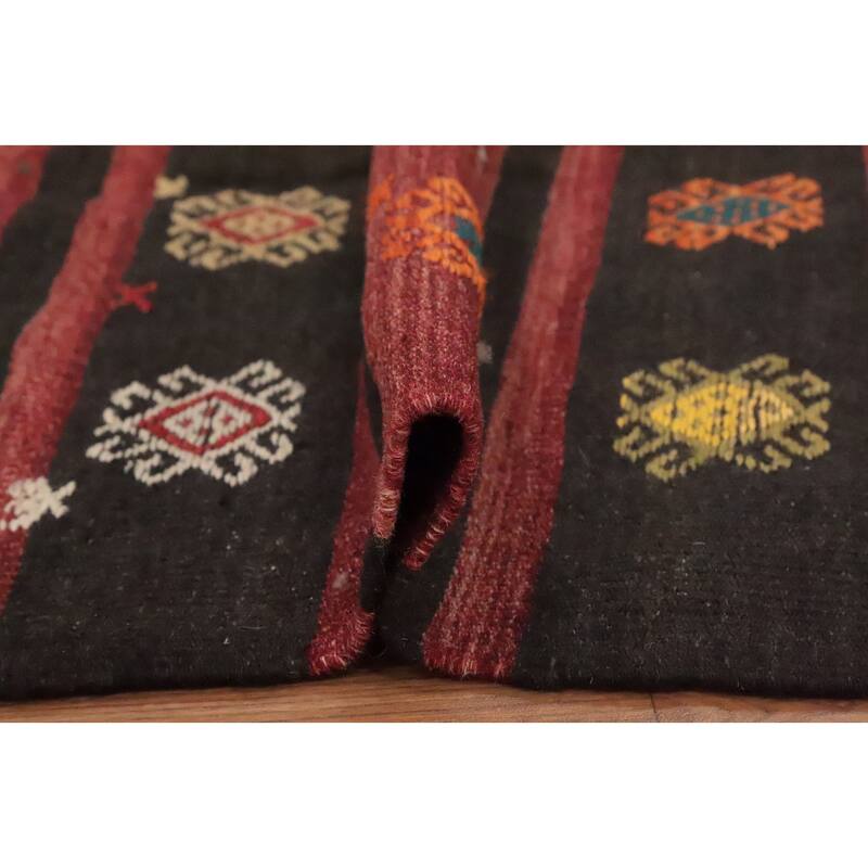 Hand Woven Oriental 100% Wool Carpet Southwestern Tribal Multi-Colored Kilim Area Rug - 10' 3'' X 6' 4''