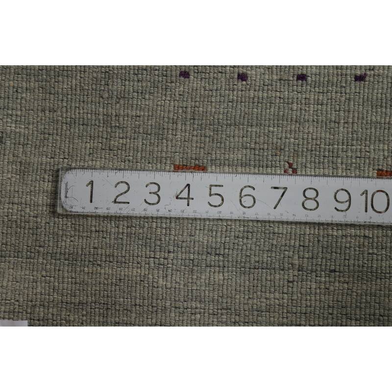 Hand Knotted Oriental 100% Wool Carpet Tribal Animal Pictorial Greys & Charcoal Gabbeh Area Rug - 9' 11'' X 8' 2''