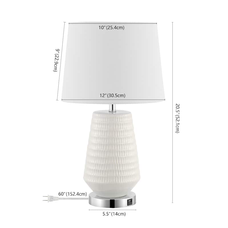 SAFAVIEH Lighting Onelia 18-inch LED Table Lamp - 12" W x 12" D x 21" H