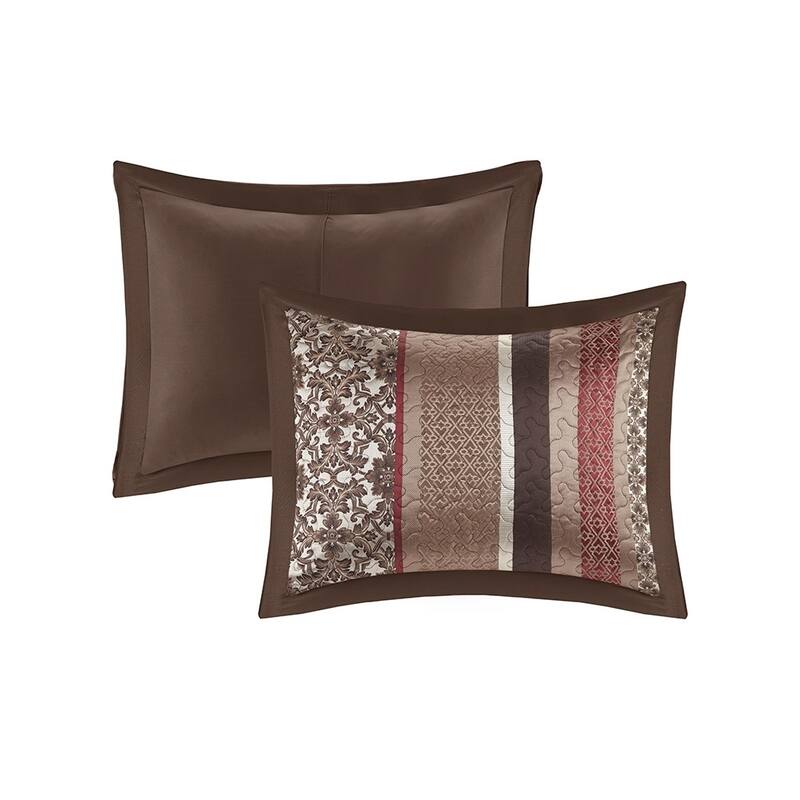 GDF Studio - Princeton 5-Piece Reversible Jacquard Quilt Set with Decorative Pillows