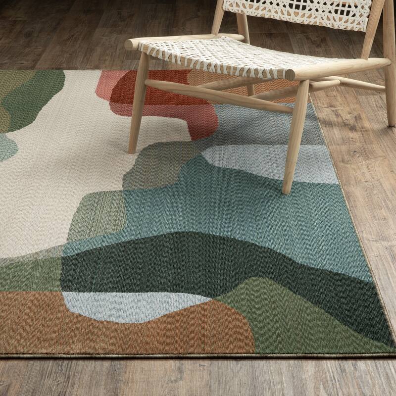 Tobias Modern Abstract Multi-colored Area Rug-