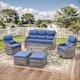 Option Grey Wicker Blue Cushion