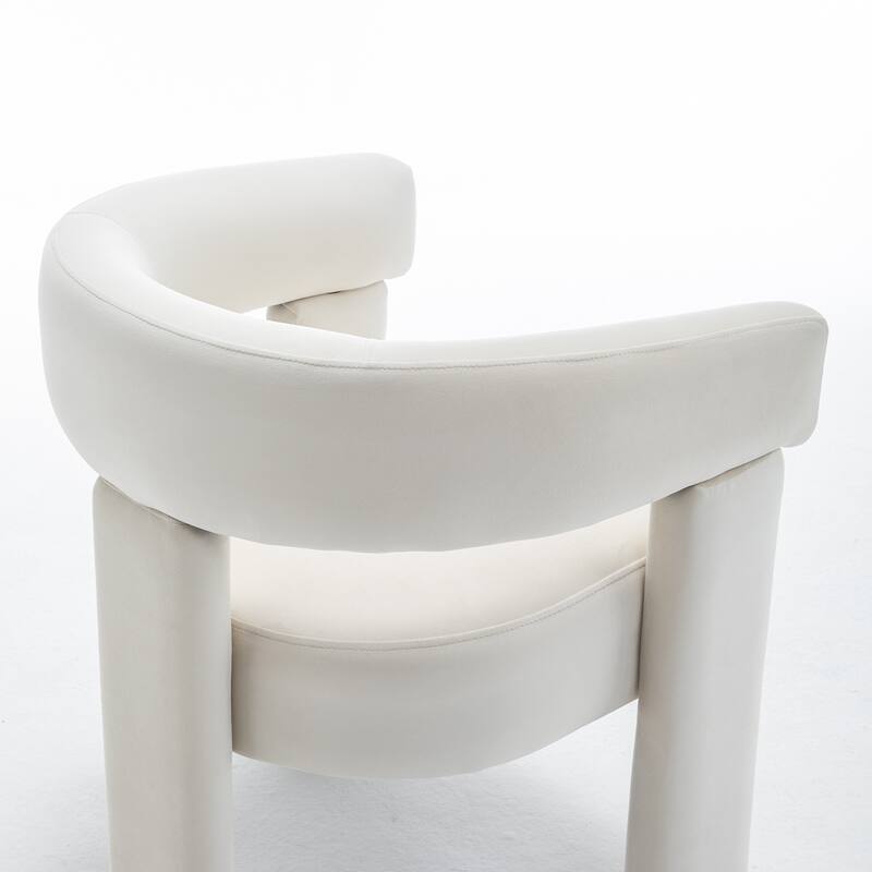 SEYNAR Modern Velvet Accent Chair Set of 2, Upholstered Barrel Armchair with Curved Back and Thickened Padded Seat