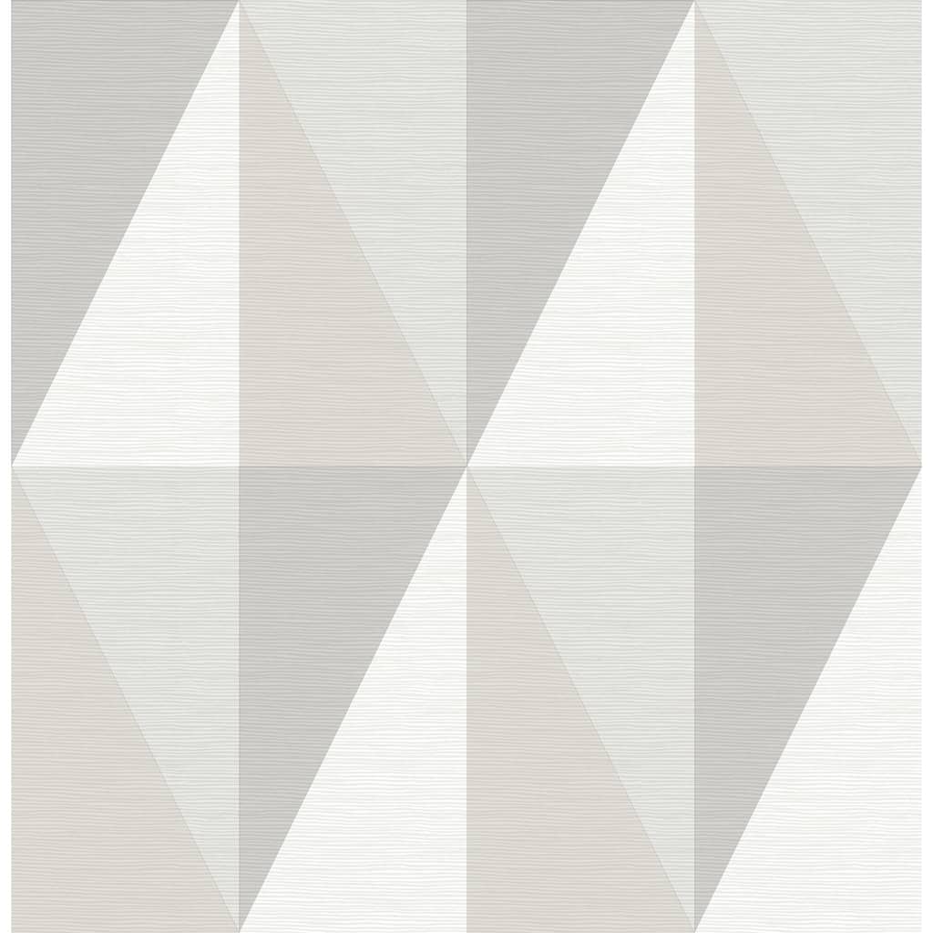 A-Street Prints Aspect Grey Geometric Faux Grasscloth Wallpaper