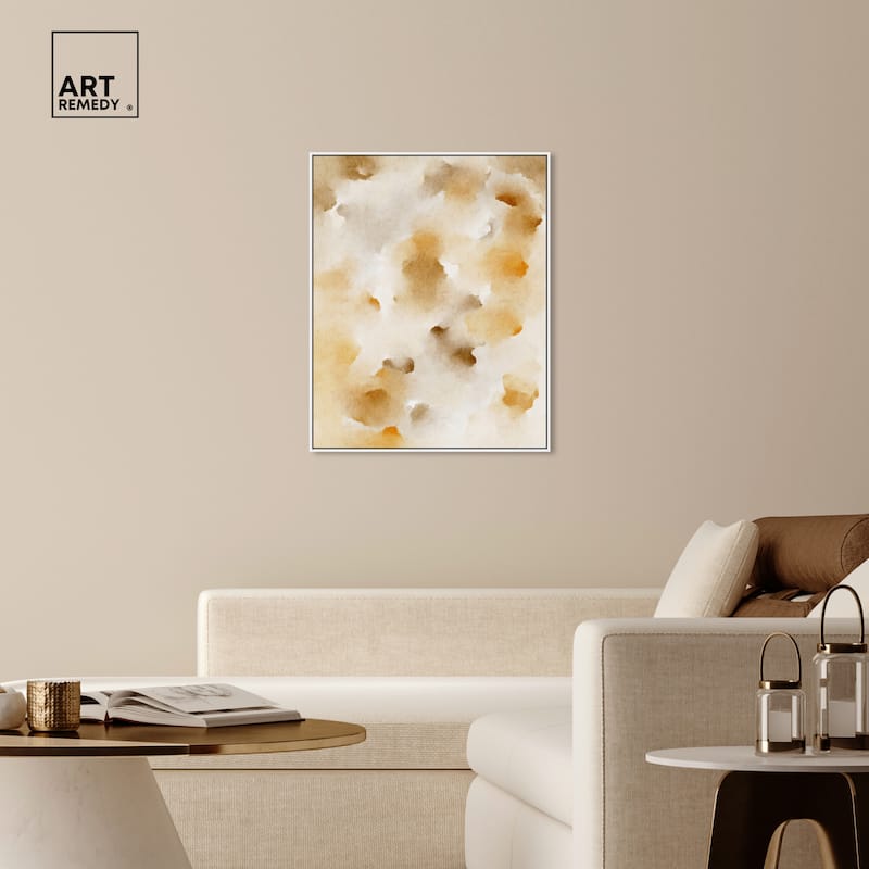 Art Remedy Pearls And Amber Framed Watercolor Boho Abstracts