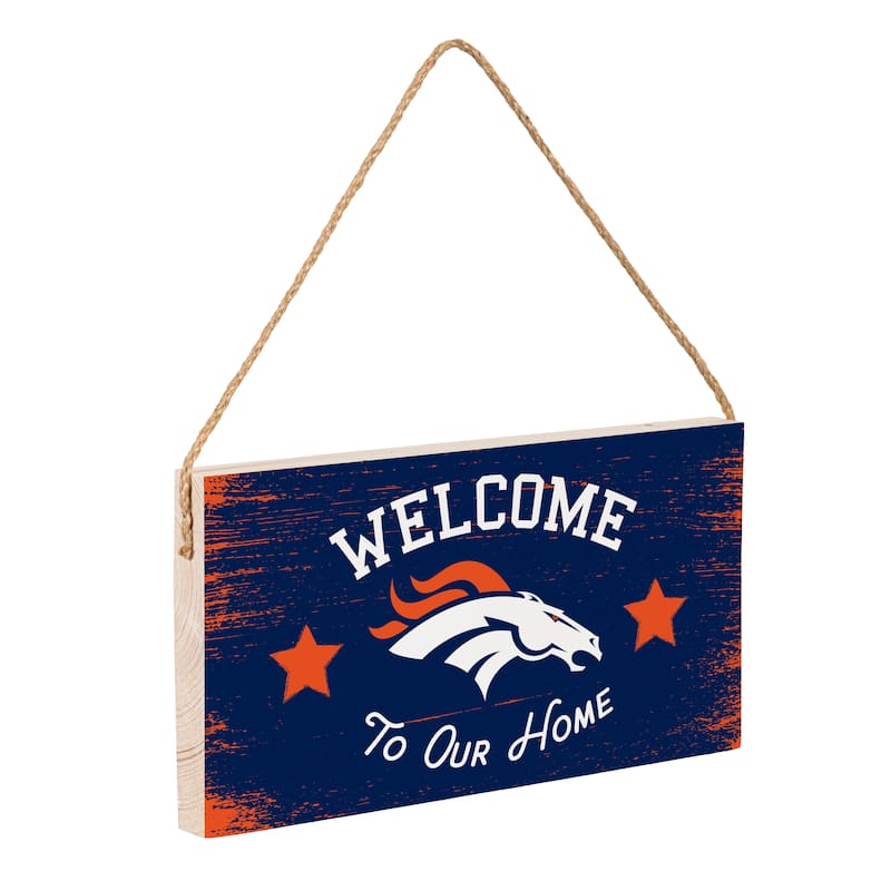 Denver Broncos Wooden Door Decor Wall Sign - Multi-Color