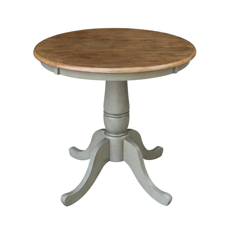 30" Round Pedestal Dining Table with 2 Madrid Ladderback Chairs - 3 Piece Dining Set