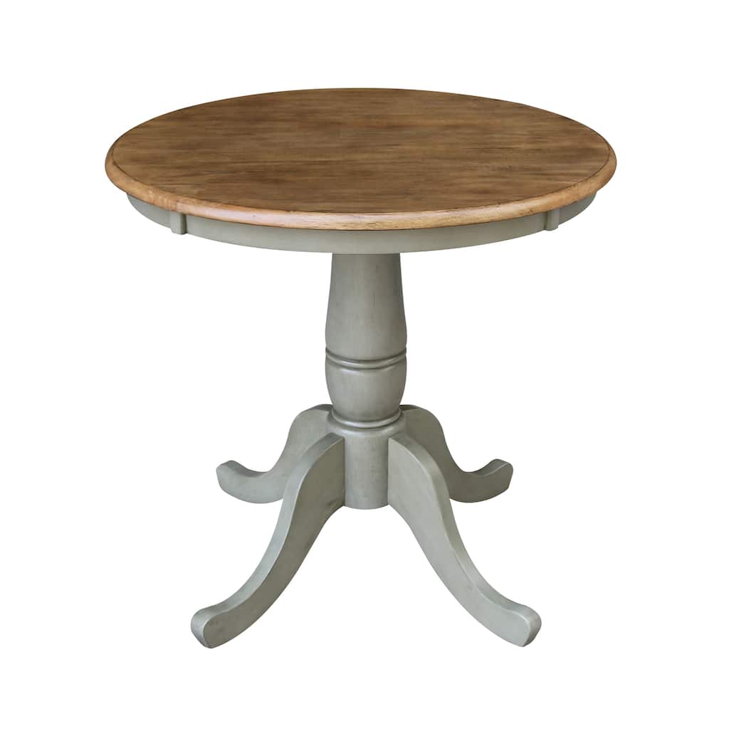 30" Round Top Pedestal Table - Hickory/Stone