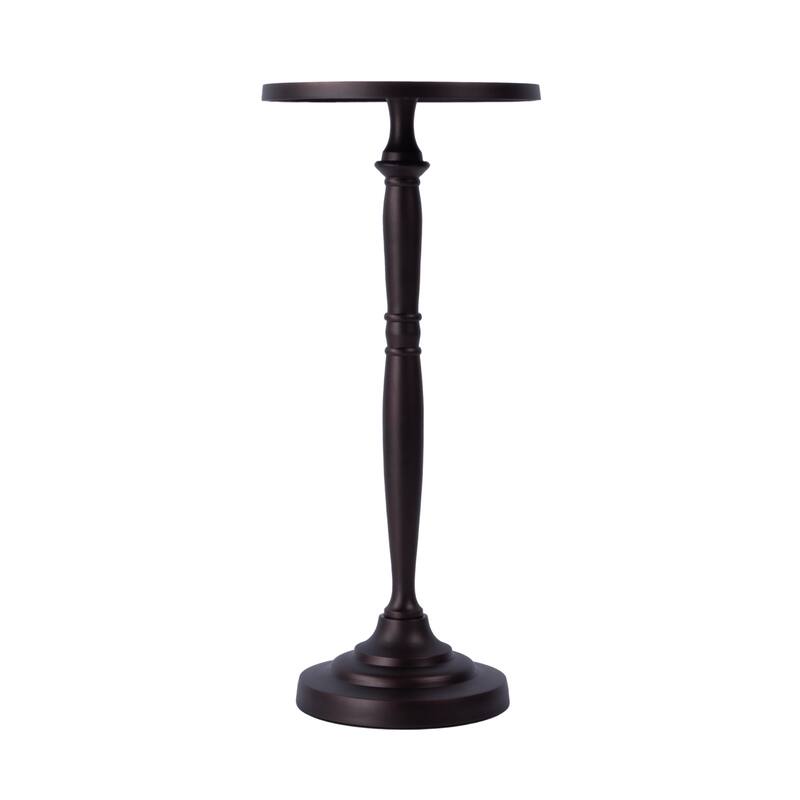 Landon Outdoor Round Metal Pedestal Side Table