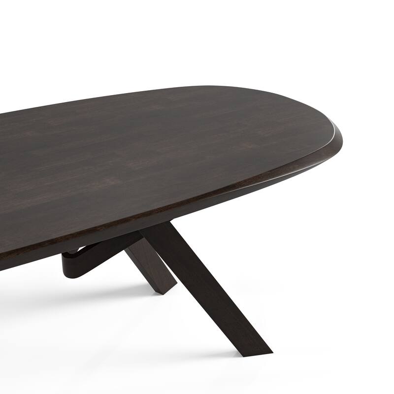 Furniture of America Abigail VI Mid-Century Modern 5-Piece Black Handfinished Solid Wood Dining Set