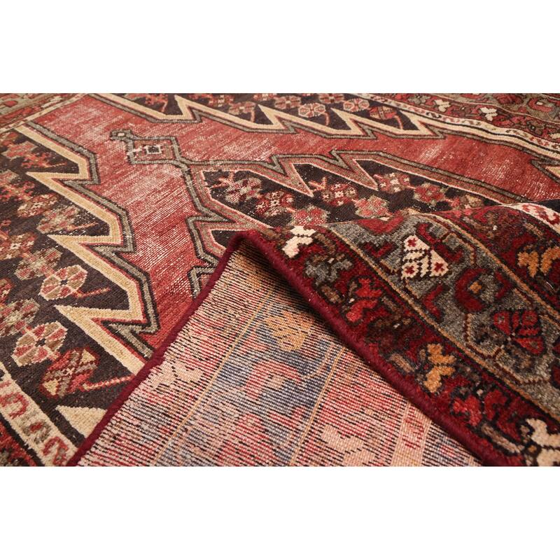 ECARPETGALLERY Hand-knotted Antalya Vintage Dark Red Wool Rug - 4'2 x 6'2