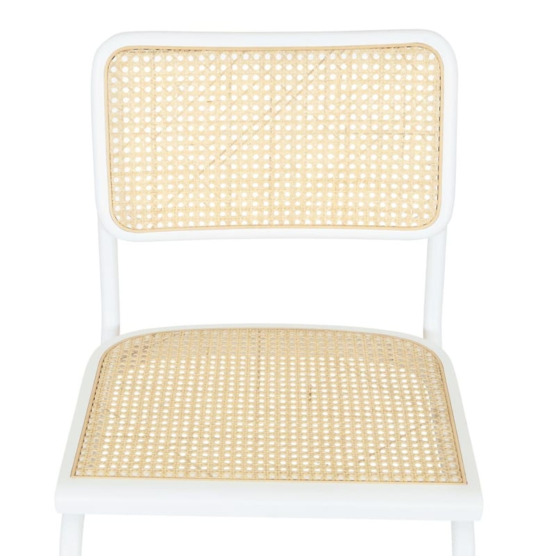 Breuer Chair Company Marcel Breuer Cesca Cane Cantilever Side Chair w/ White Steel Frame (Various Wood & Cane Colors)