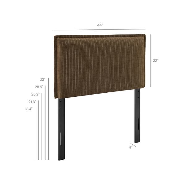 dimension image slide 0 of 18, Camille Upholstered Striped Linen Blend Headboard