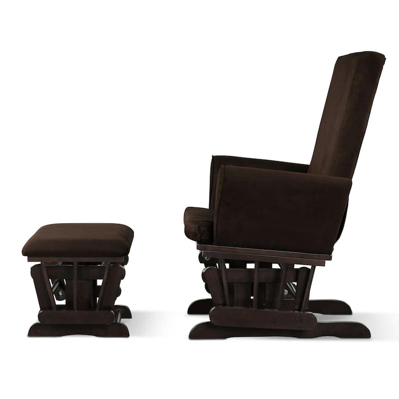 Gymax Glider and Ottoman Cushion Set Wooden Baby Nursery Rocking Chair - See Details