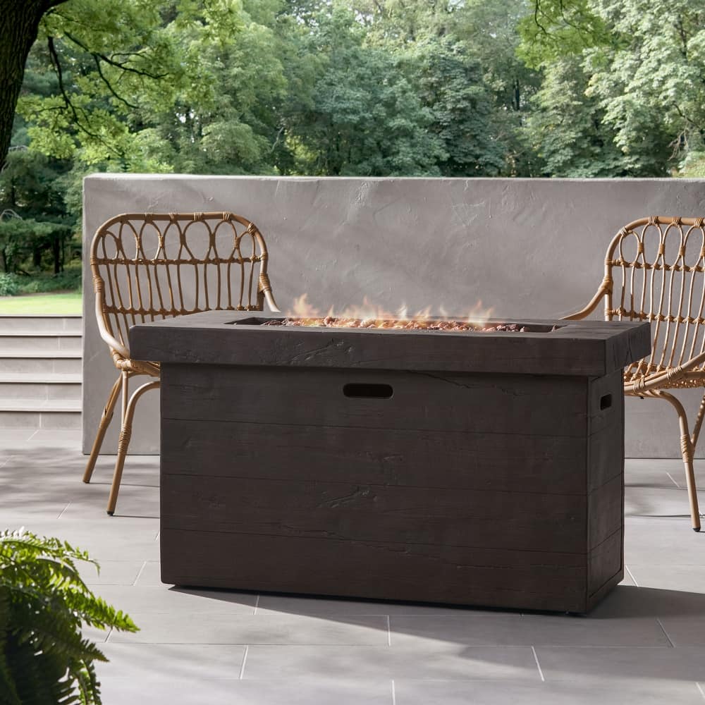 Custer Outdoor 50,000 BTU Lightweight Concrete Fire Pit Table by Christopher Knight Home