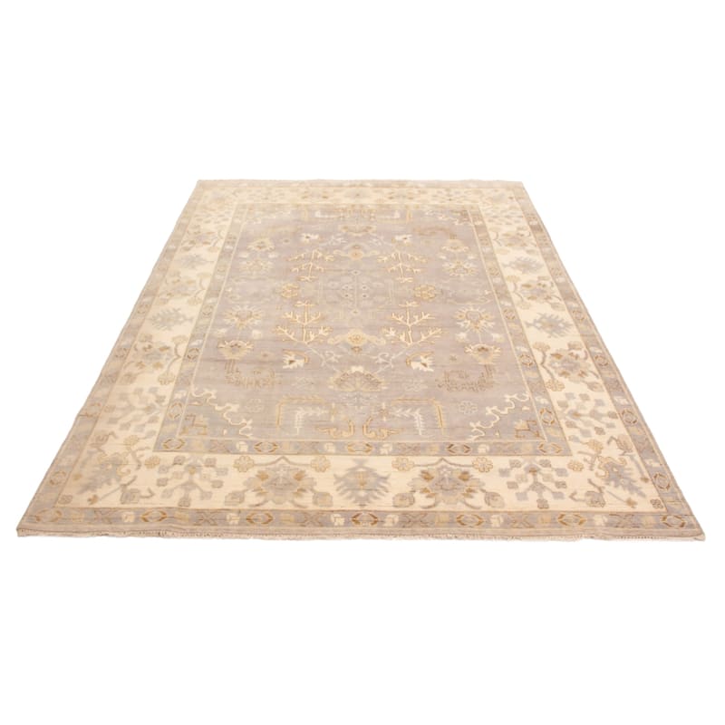 ECARPETGALLERY Hand-knotted Royal Oushak Light Grey Wool Rug - 8'11 x 11'11