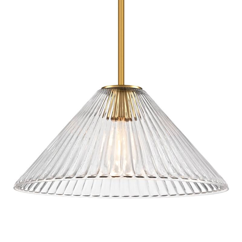 LamQee 1 -Light Metal Cone Pendant Light Adjustable Hanging Lighting - 15.7inch